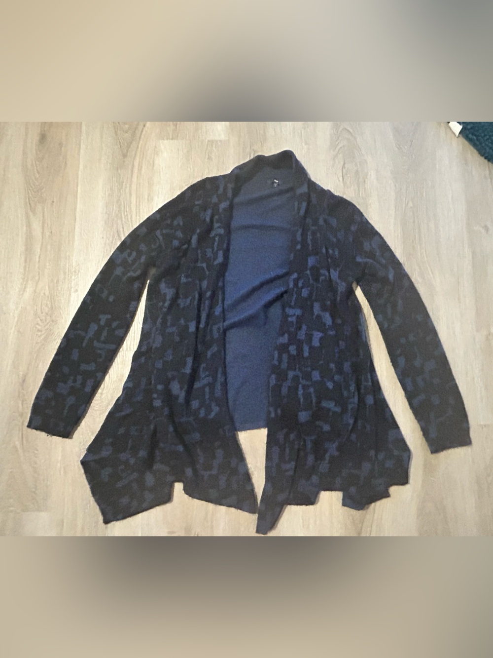 GAP Black Lace Long-Sleeve Open Cardigan